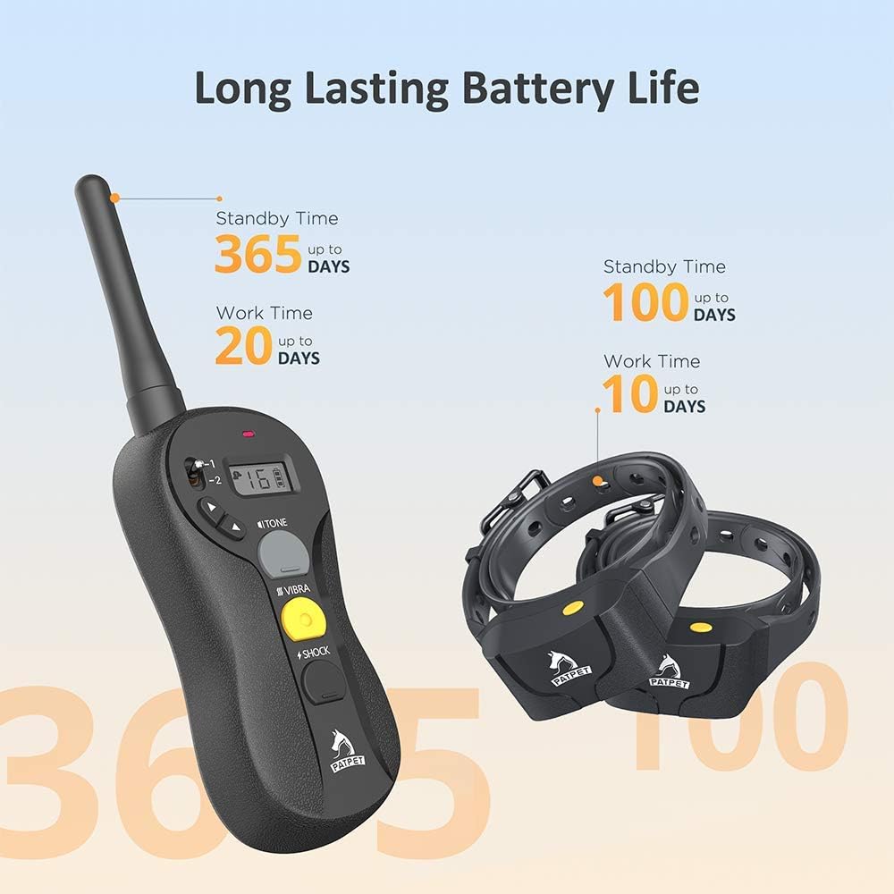 Rechargeable Waterproof Dog Training Collar with Remote for 2 Dogs U9842