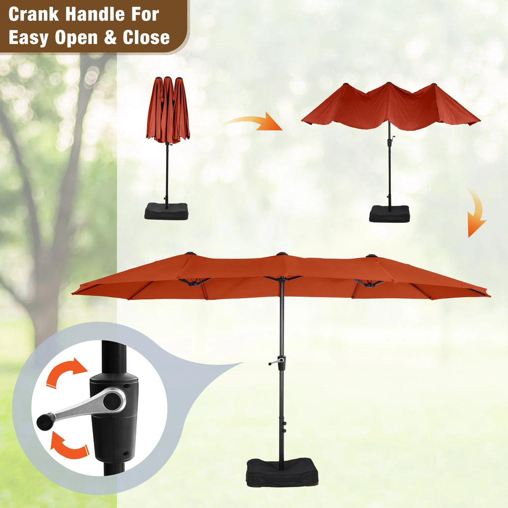8 Pieces Outdoor Patio Dining Set with Navy Umbrella N49666