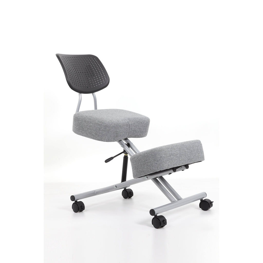 Black Height Adjustable Kneeling Chair with Back Support L9253