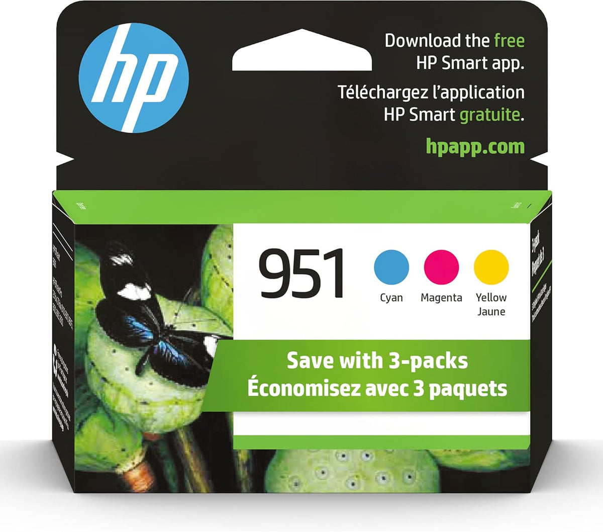 HP 951 Cyan, Magenta, Yellow Ink Cartridges (3-pack) E190