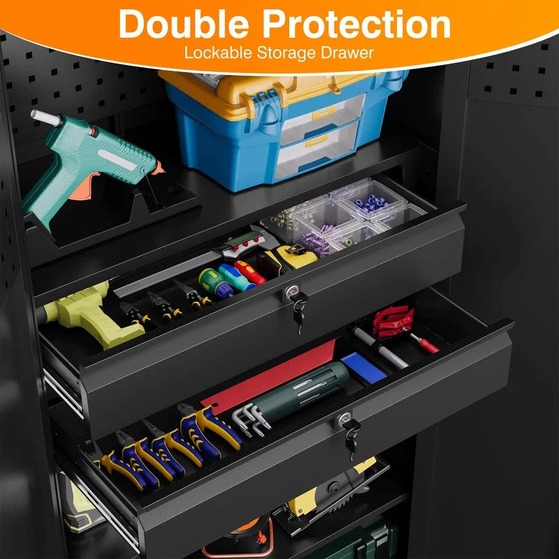 Metal Storage Cabinet with Pegboard F4971