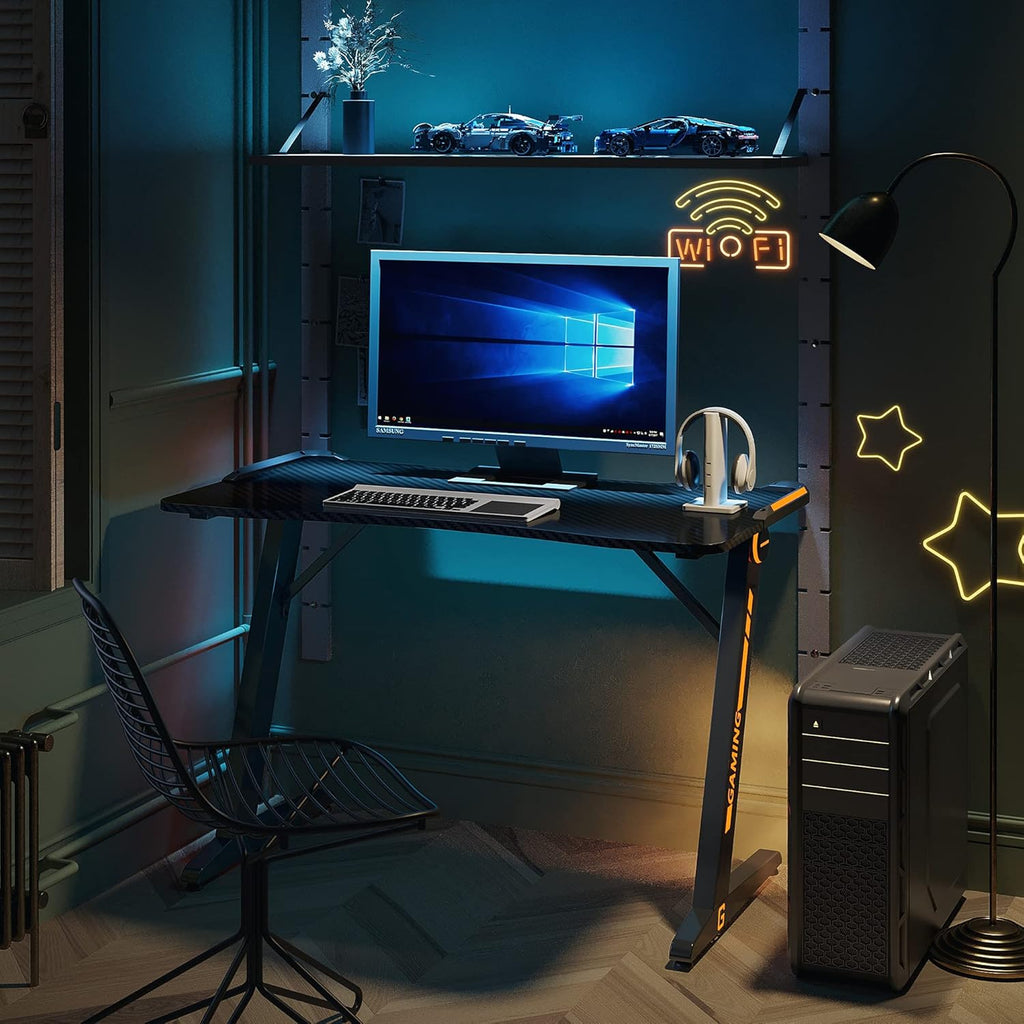 47 inch R-Shaped Gaming Desk with RGB Lighting P669