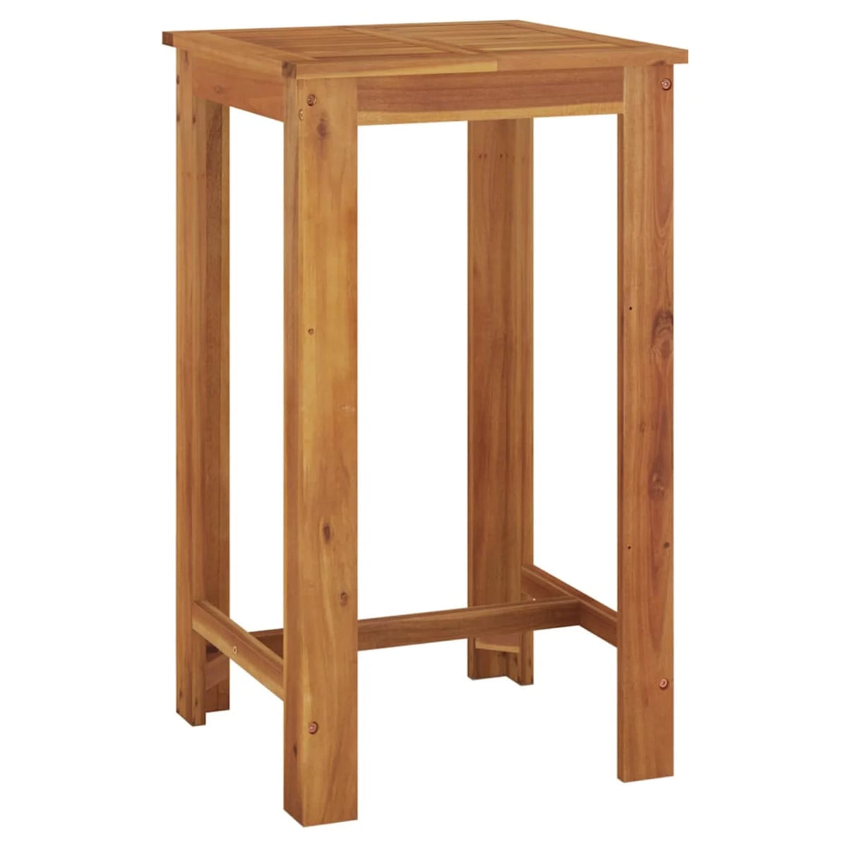 Acacia Wood Bar Table with Slatted Tabletop U363