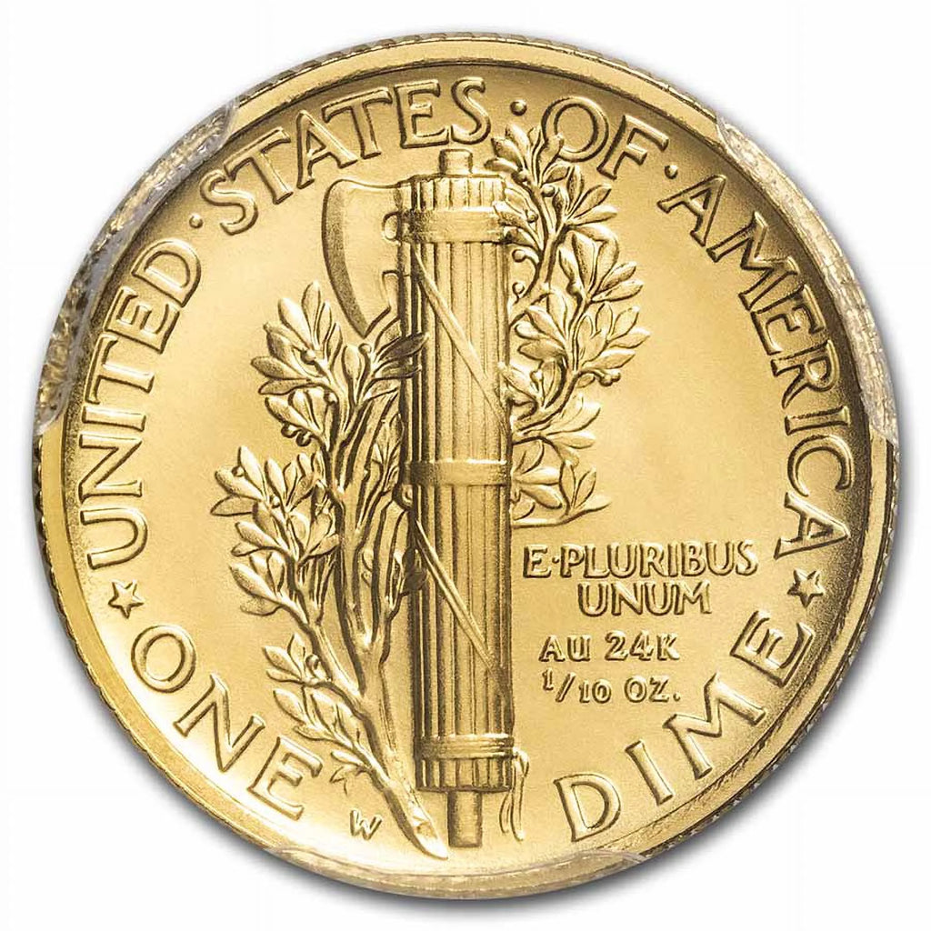 1/10 oz Gold Mercury Dime O811