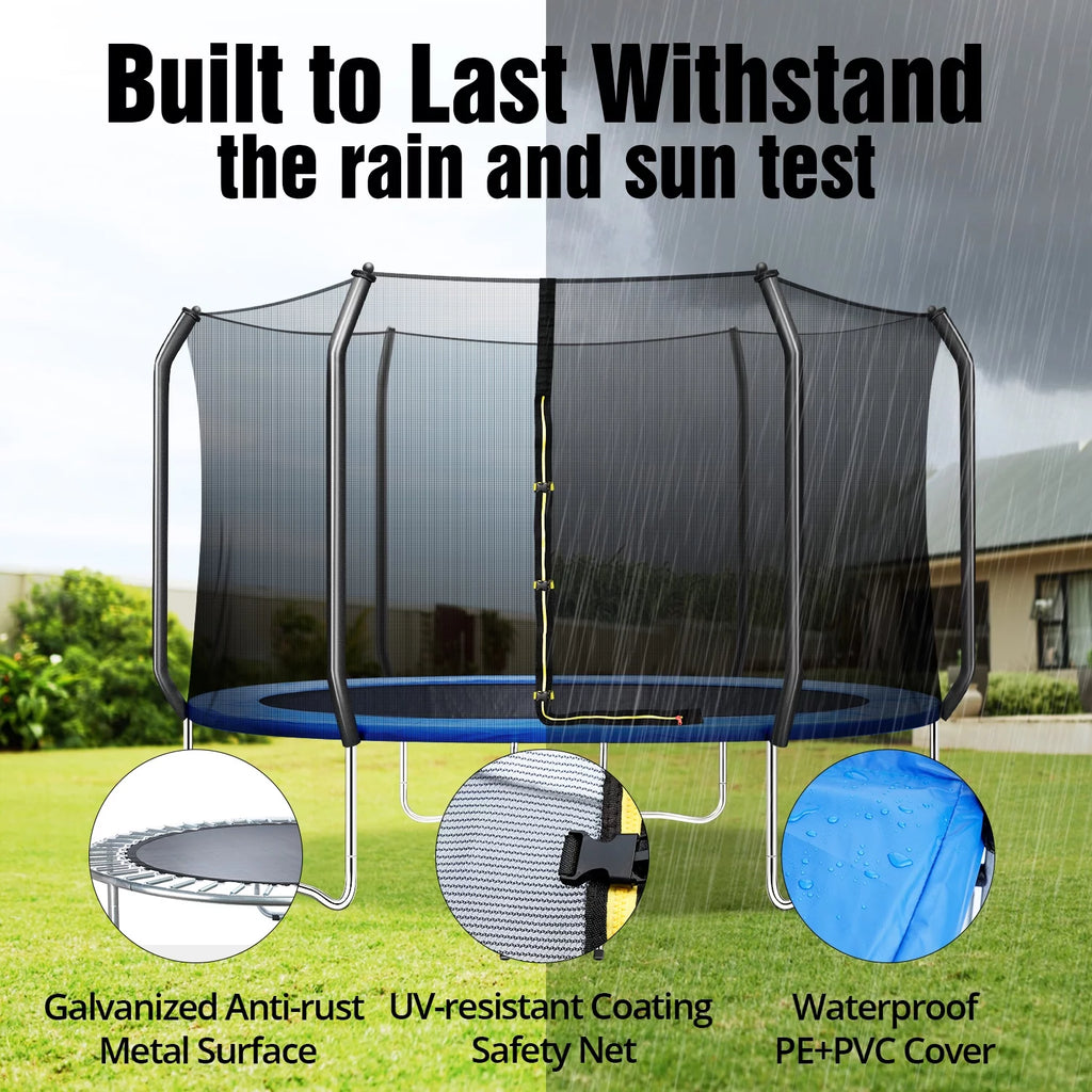 10FT Trampoline with Enclosure Net and Ladder W97520