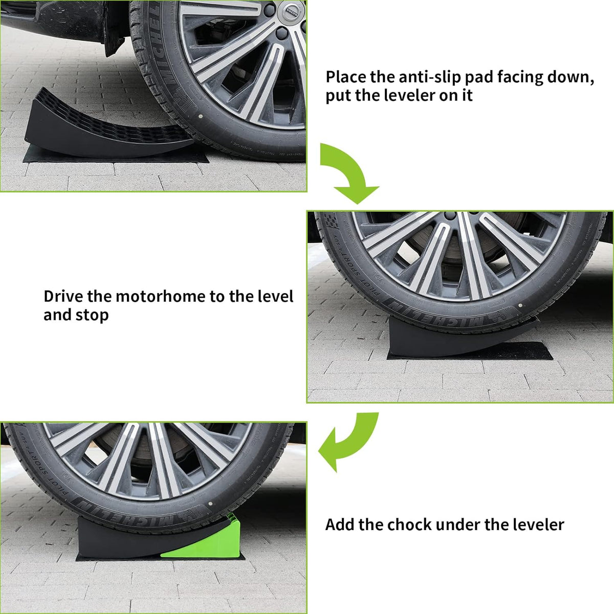 8-Piece Camper Leveling Blocks Kit with Chocks and Grip Mats V1374