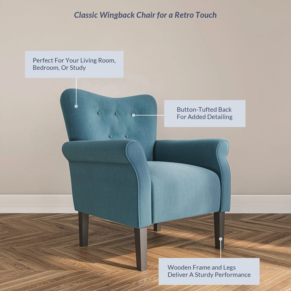 Green Blue Floral Accent Chair S751763