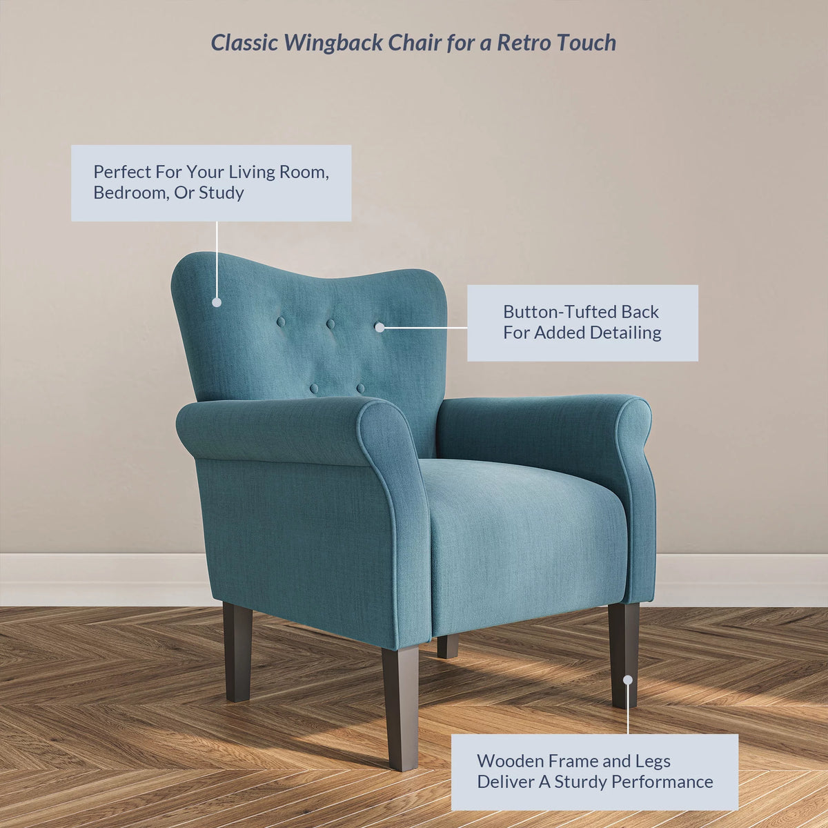 Green Blue Floral Accent Chair S751763
