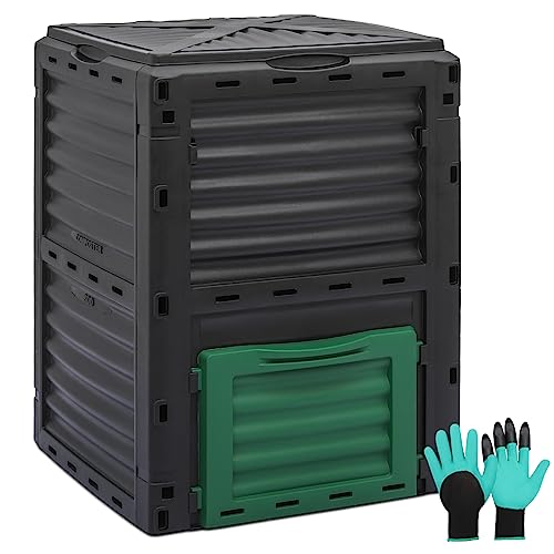 43 Gallon Dual Chamber Compost Tumbler with 2 Sliding Doors Q584875