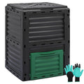 43 Gallon Dual Chamber Compost Tumbler with 2 Sliding Doors Q584875