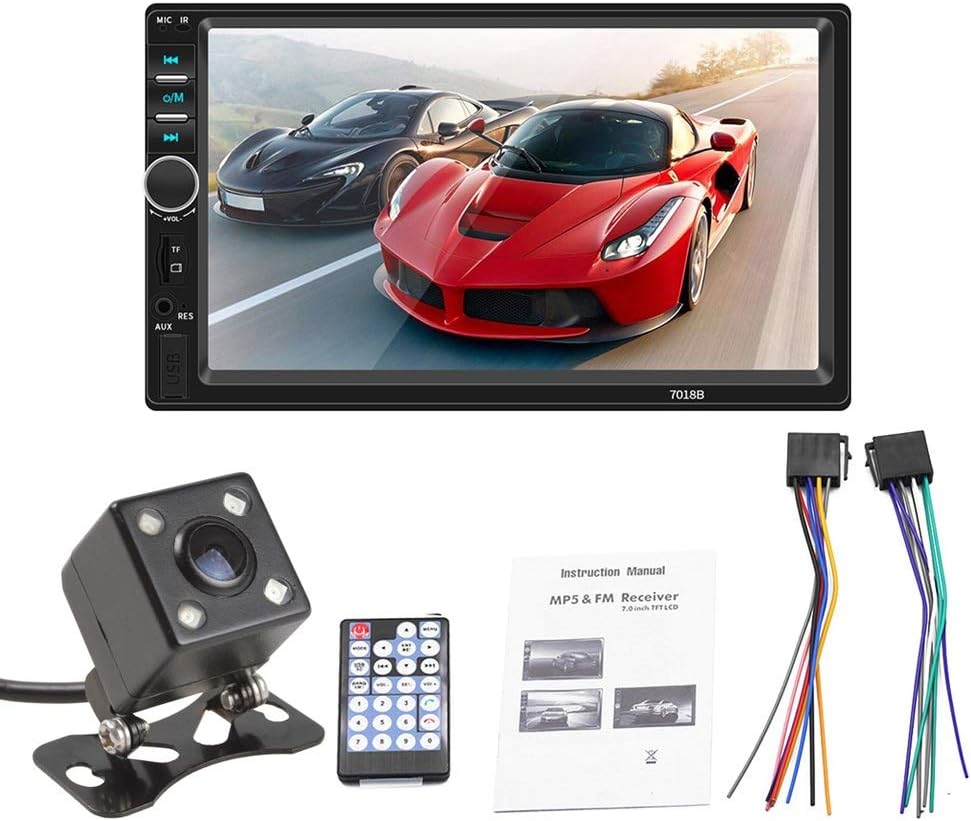 7 Inch Double Din Bluetooth Car Stereo Receiver with Rear View Camera K420957