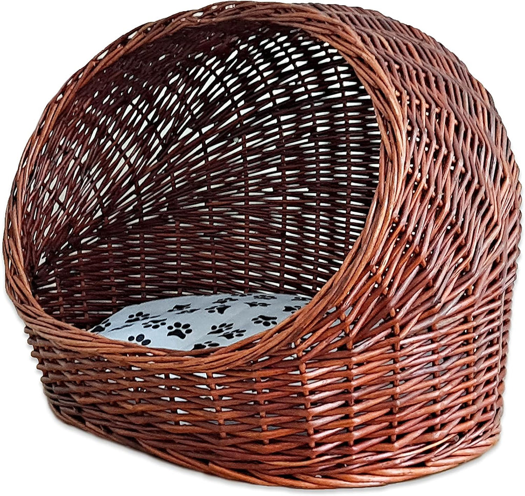 Willow Basket Cat House with Cushion Q687