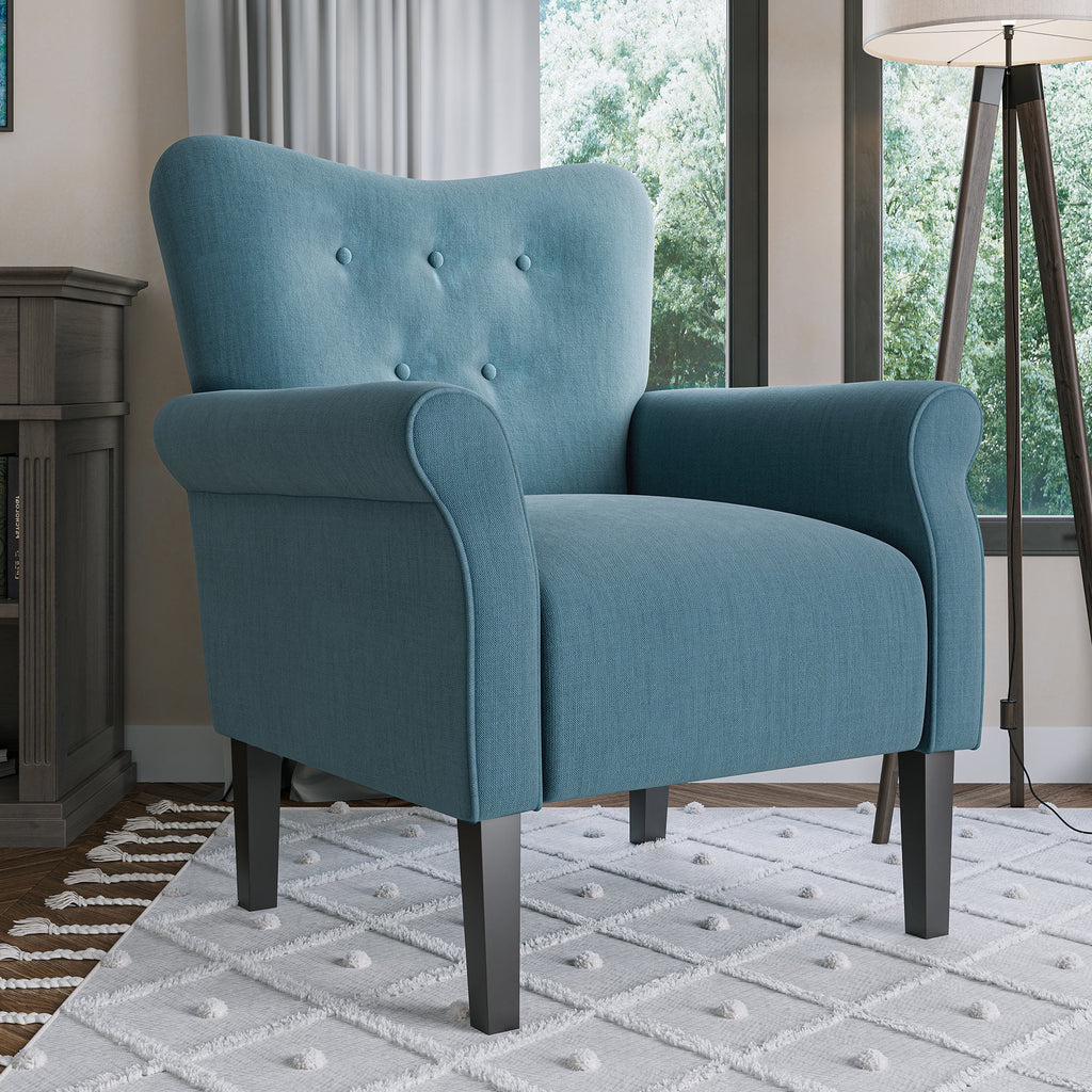 Green Blue Floral Accent Chair S751763