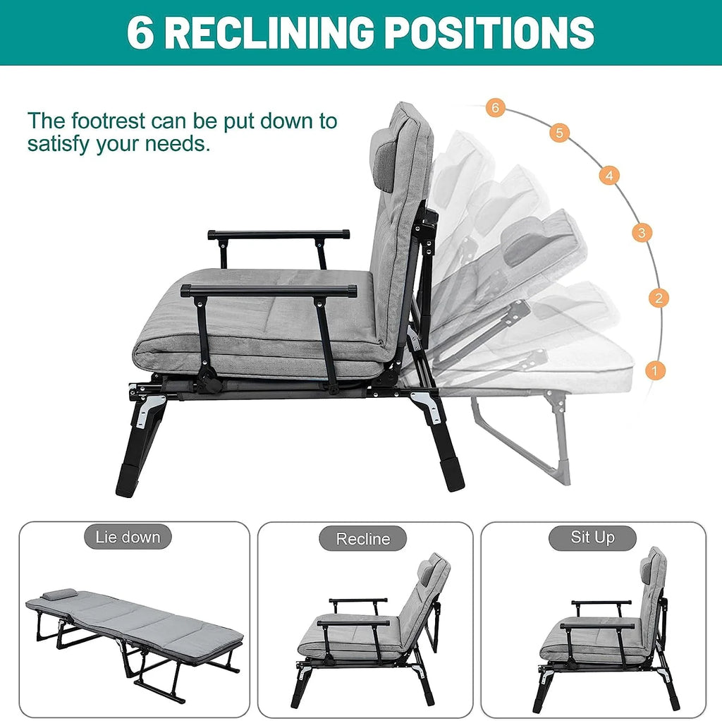 3 in 1 Folding Camping Cot Bed with Mattress & Pillow O173