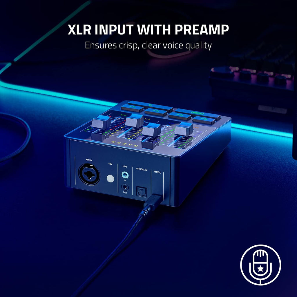 4-Channel Audio Mixer with XLR Preamp and USB Connectivity H138706