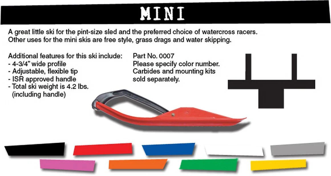 Green C&A Pro MINI Snowmobile Skis with Black Loops U295