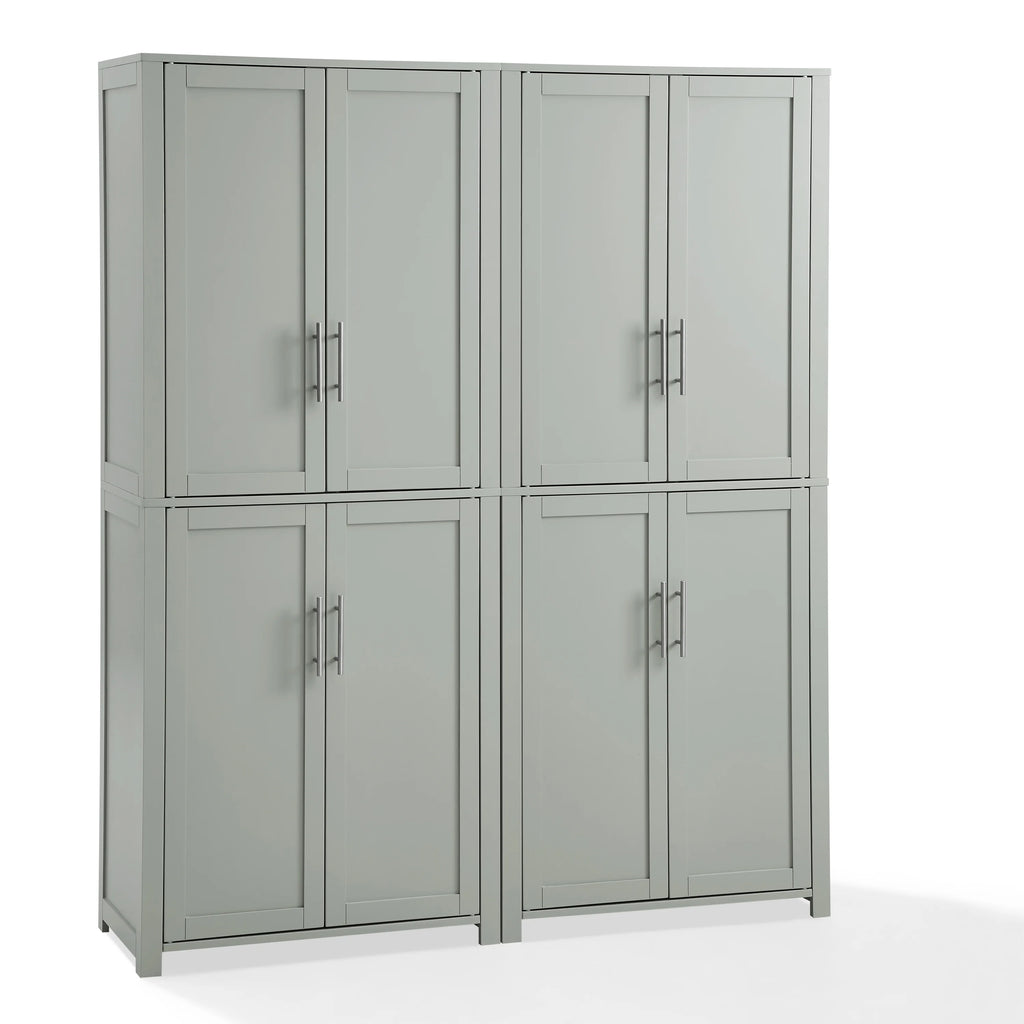 Tall Wood Pantry in Gray (Set of 2) V4619