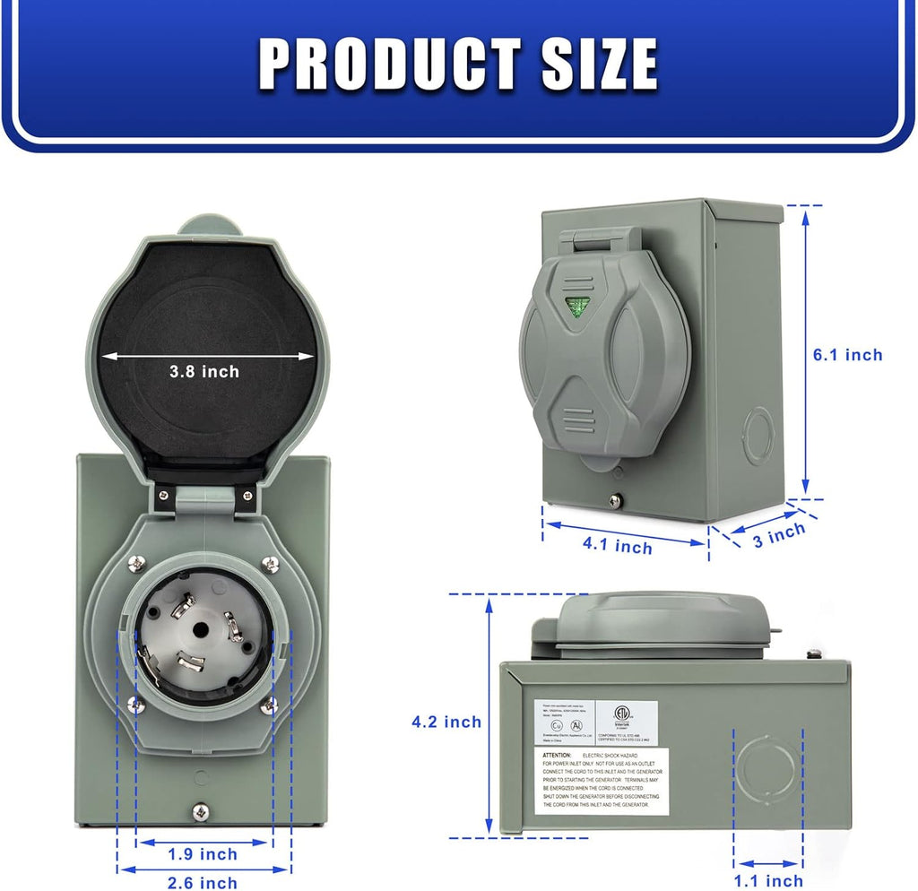 50 Amp Generator Power Inlet Box NEMA SS2-50P O4657