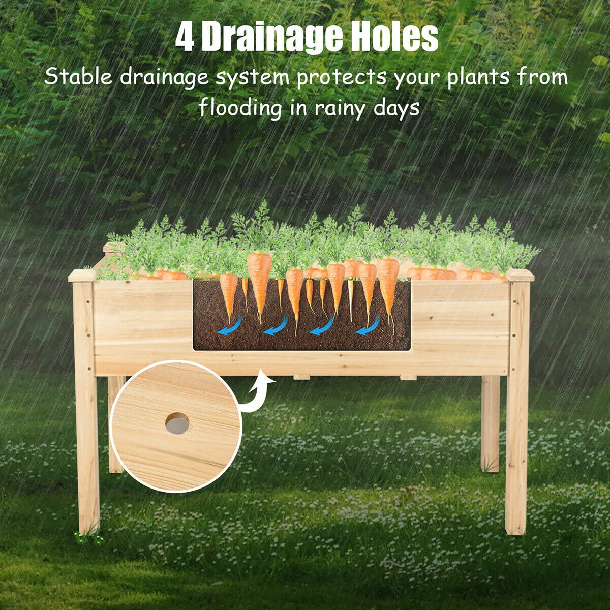 Wooden Raised Garden Bed F605023