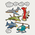 Airplane and Helicopter Wall Decal O902150