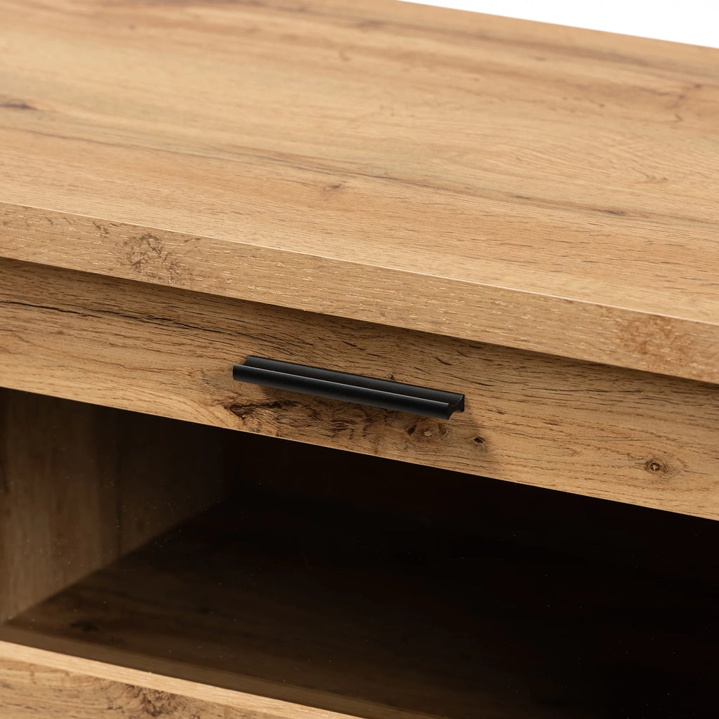 Oak Brown Finished Wood 2-Drawer TV Stand R207288