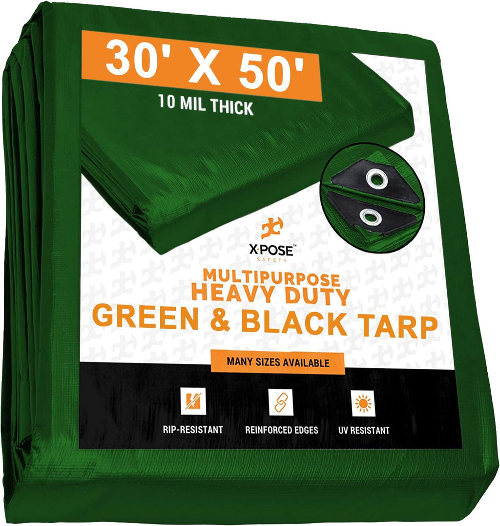 18 x 24 Feet 10 Mil Waterproof Poly Tarp with Grommets Pack of 2 F96464