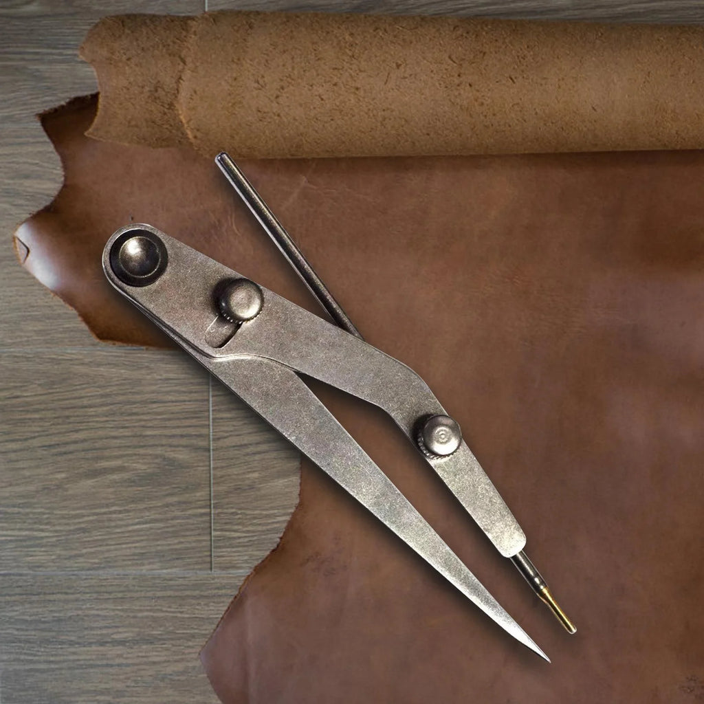 Leather Wing Divider Adjustable Compass for Woodworking Marking C8819
