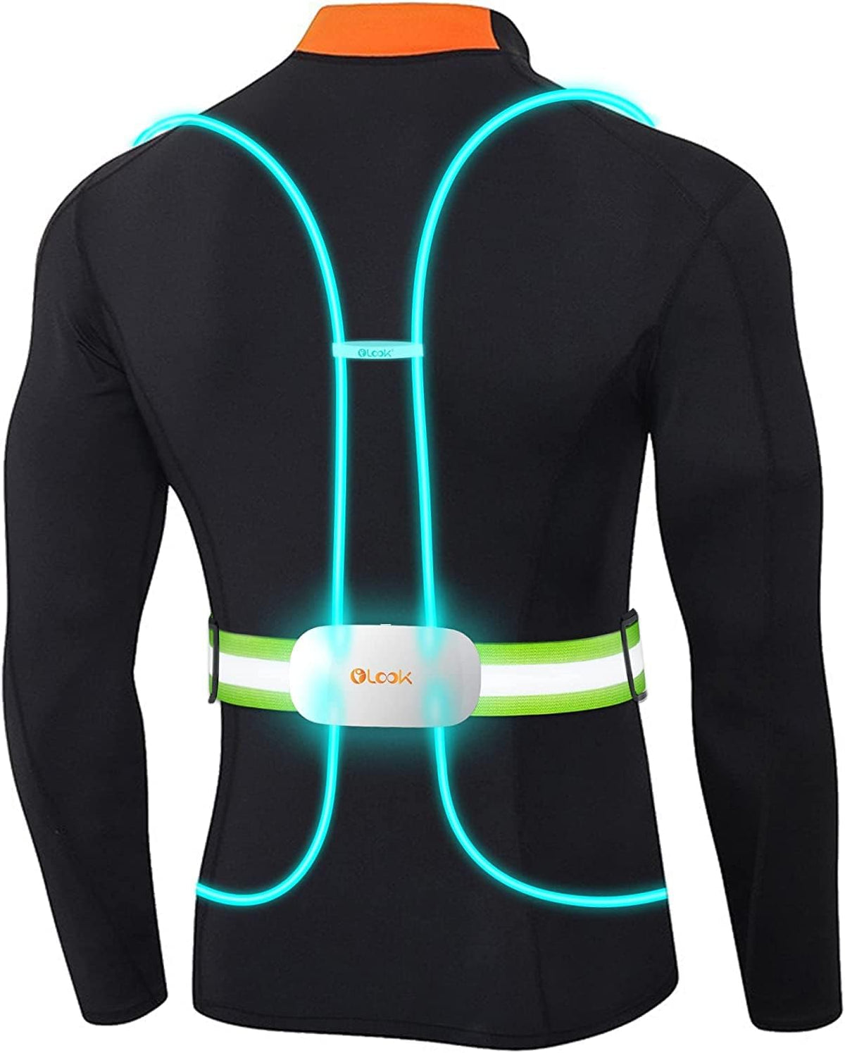 High Visibility LED Light Up Vest, 360° Reflective Safety Gear, Rechargeable Waterproof, L-Green V593974