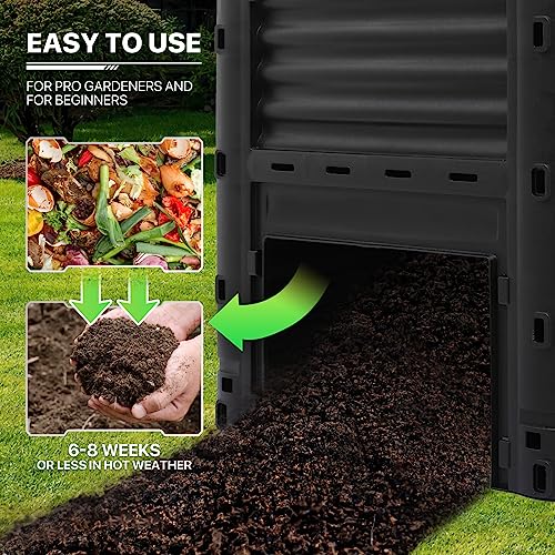 43 Gallon Dual Chamber Compost Tumbler with 2 Sliding Doors Q584875