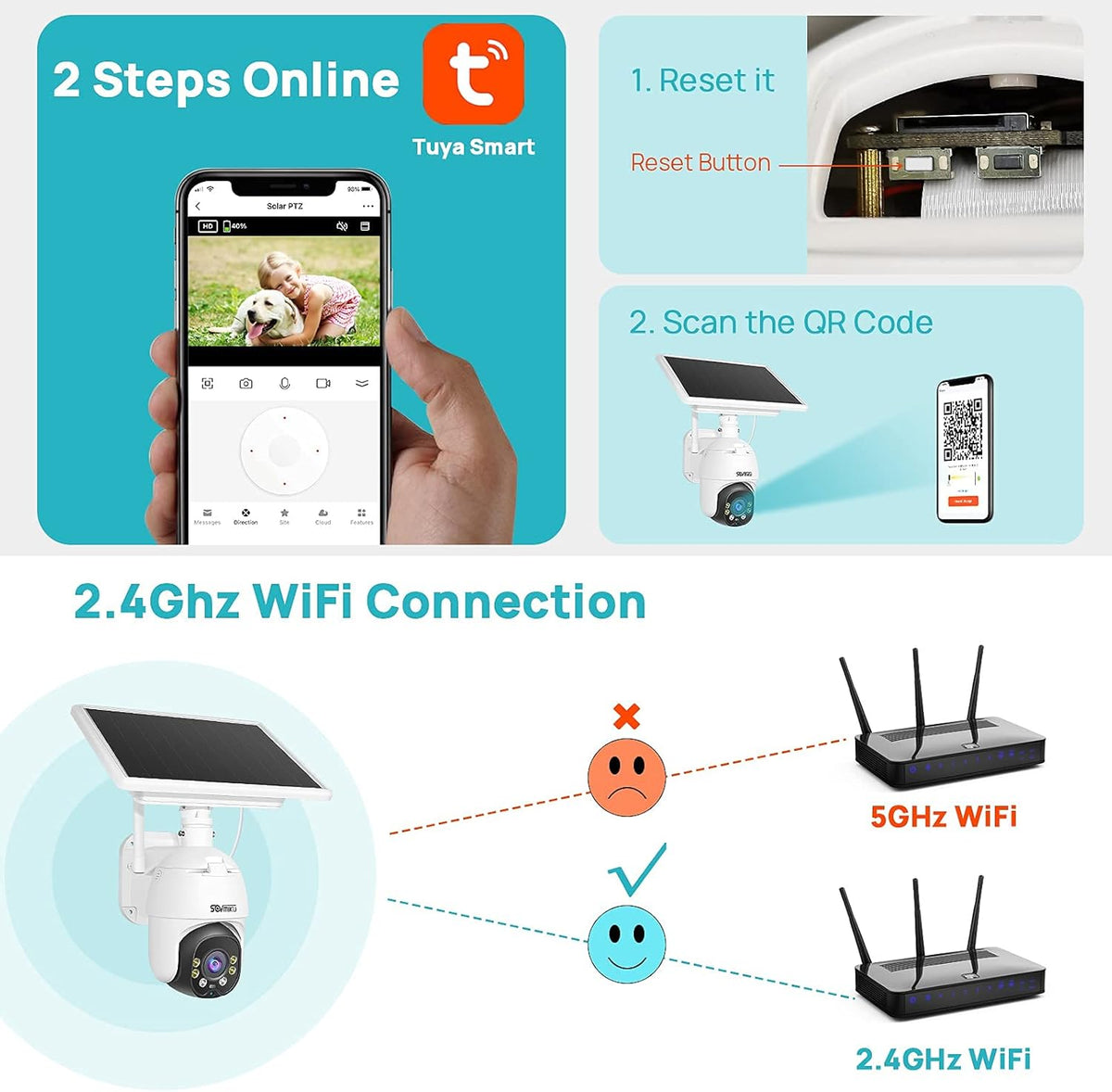 Wireless 1080P Solar Battery Powered WiFi Security Camera with 4X Digital Zoom I112722