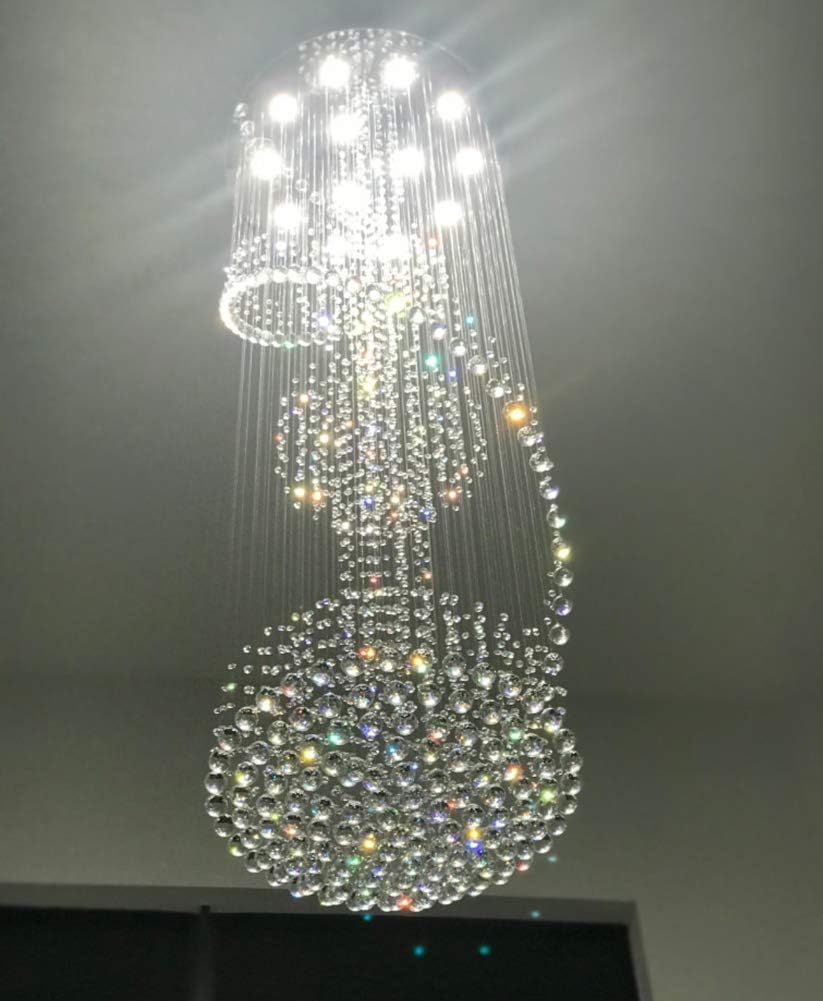Modern Contemporary Spiral Round Rain Drop K9 Crystal Chandelier Light Fixture S63843