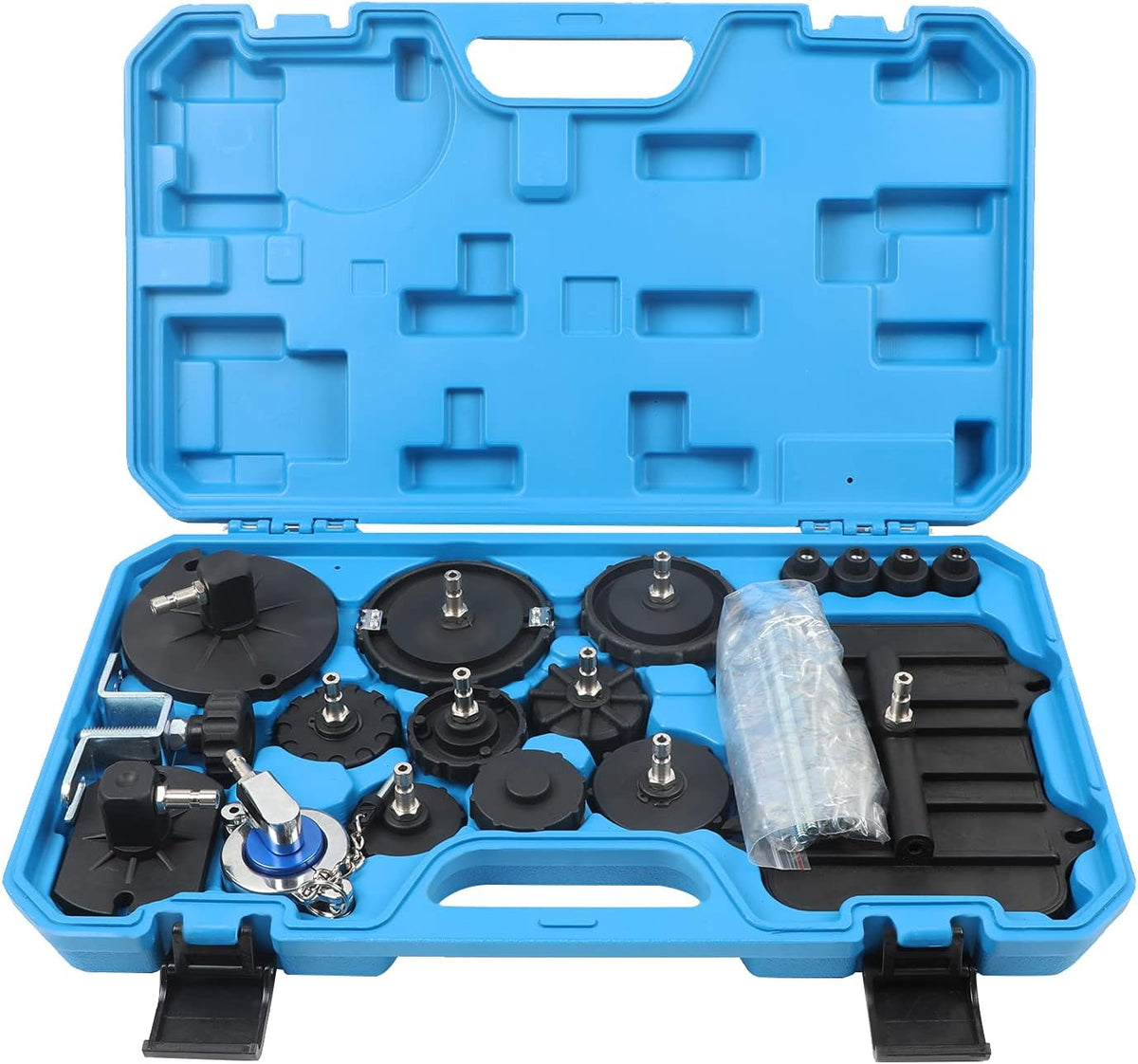 12pcs Brake Master Cylinder Adapters Brake Fluid Bleeding Bleeder Tool Kit with Storage Case T243418