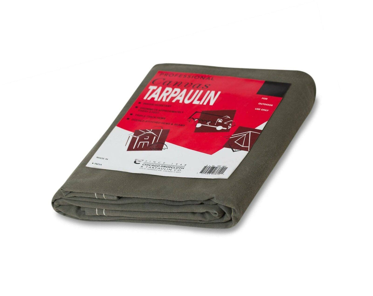 Olive Drab Canvas Tarpaulin 8 by 10 Feet A78258