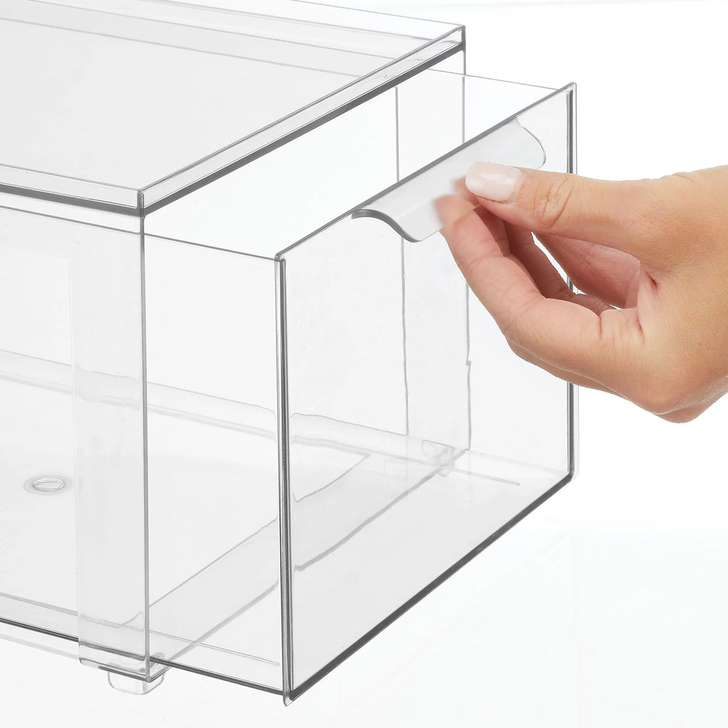 Clear Plastic Stackable Storage Organizer with Drawer O599