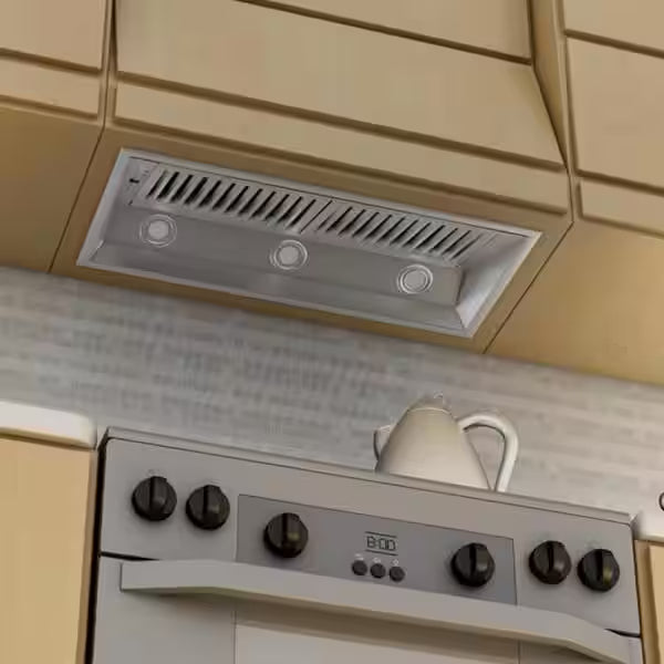 34 in. 700 CFM Ducted Range Hood Insert with Remote Blower in Stainless Steel T557