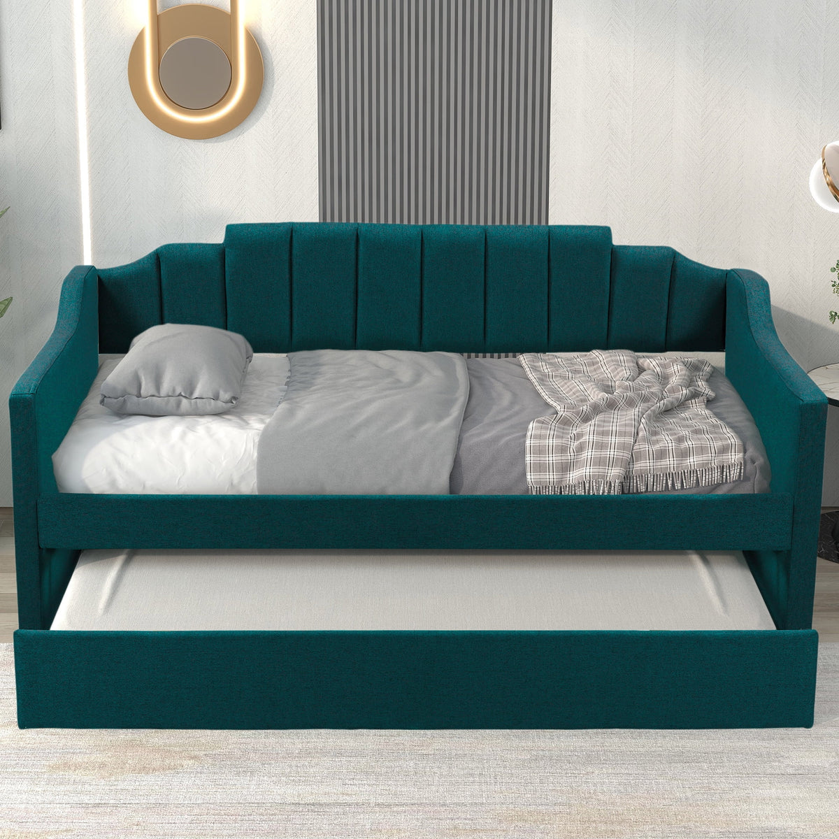 Upholstered Twin Daybed with Trundle G380