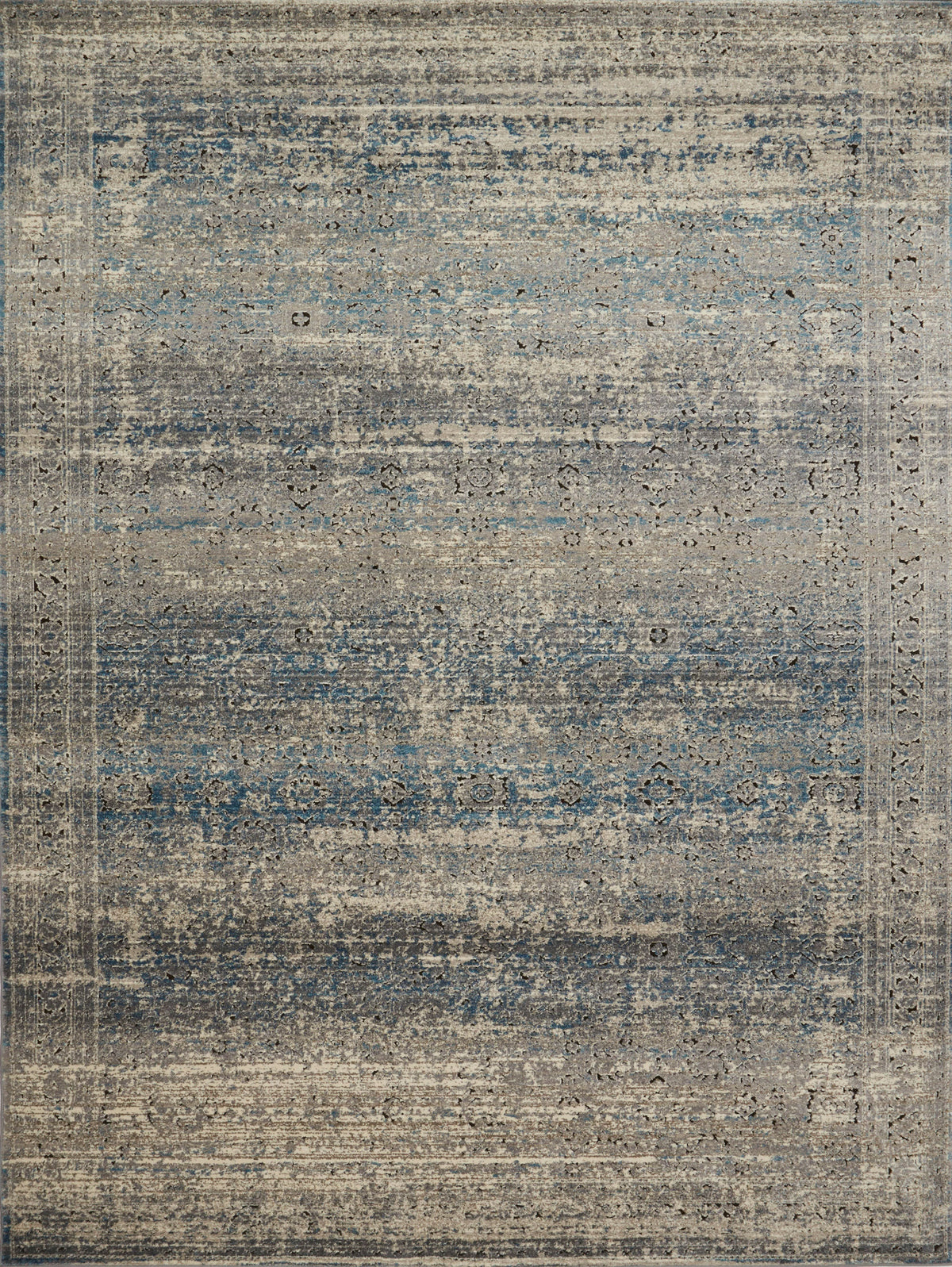 Grey Blue 6'7 x 9'2 Rug O34478