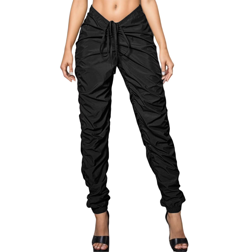 Black High Waisted Baggy Cargo Pants L8920