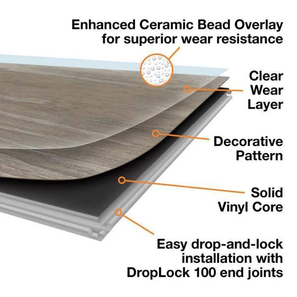 Grey Luxury Vinyl Plank Flooring I228411