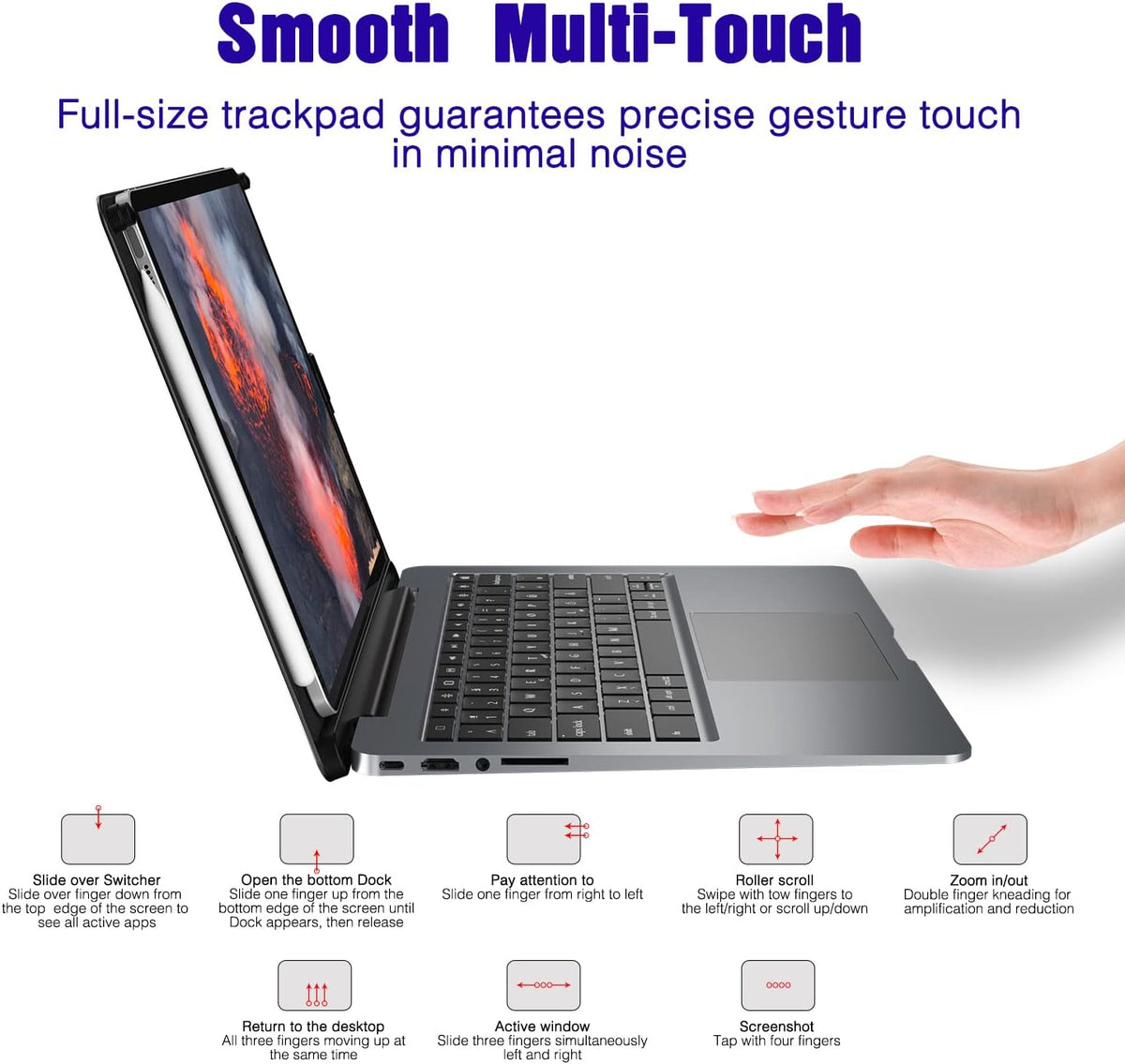 Magnetic Backlit Keyboard Case with Touchpad Q252