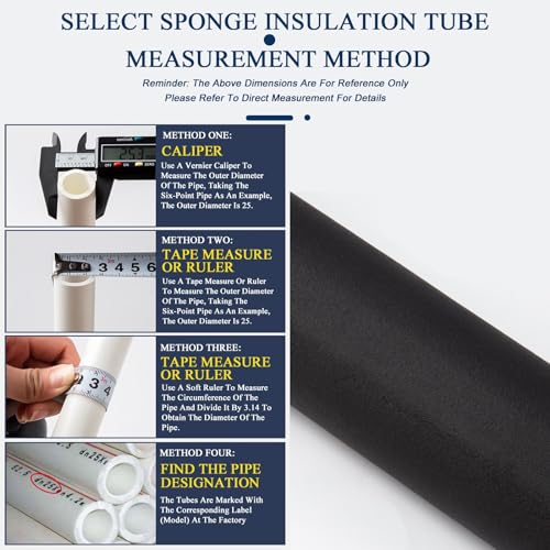 Flexible Pipe Insulation Foam Tube 1/2 3/4 1 Inch ID Waterproof Foam Tubing 5.9ft Length 1 Pcs E683