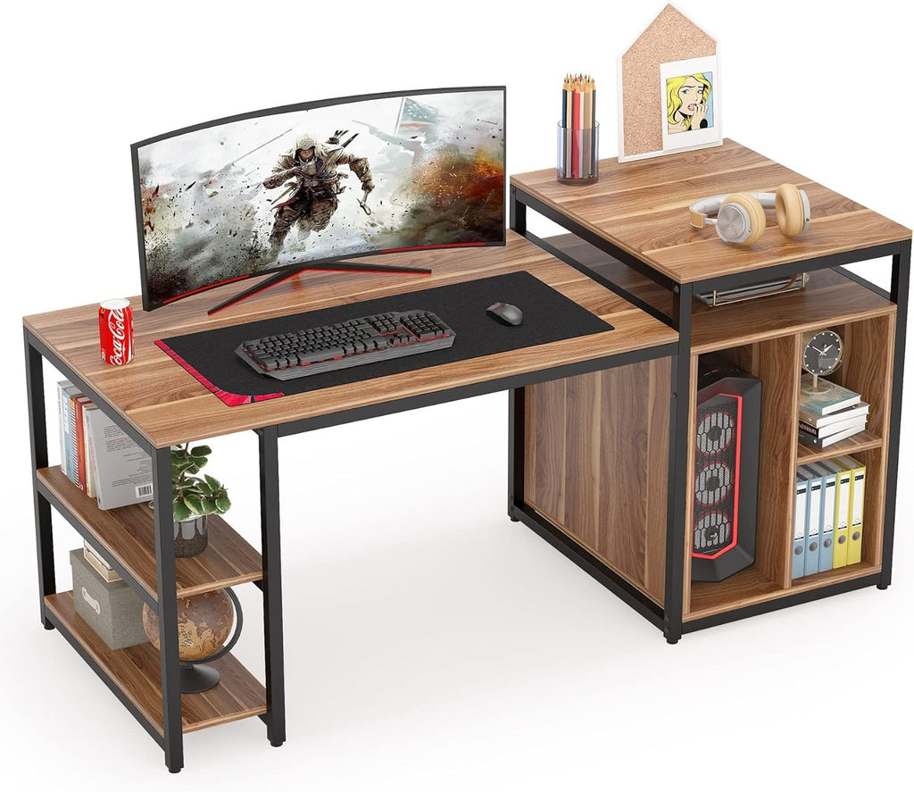 Black Computer Desk with Storage Shelf S830854
