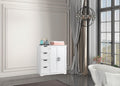 White Bathroom Storage Cabinet with Doors and Drawers 31.5" L x 11.81" W x 31.5" H L908