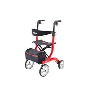 Aluminum Rollator, Tall Height, 10x22 Casters, Red Frame I61390