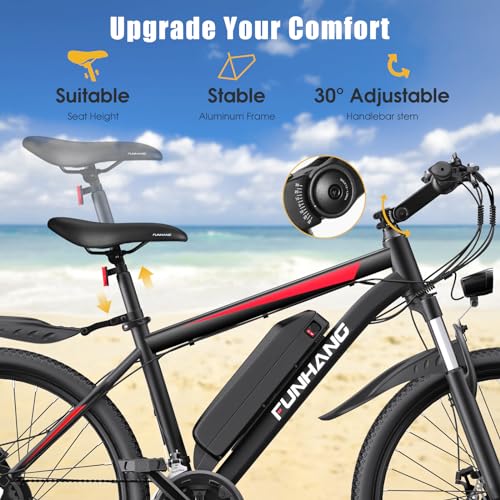 26" Electric Mountain Bike with 48V 374.4WH Battery, 21 Speed B121