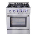 30 inch 4.2 cu. ft. Freestanding 4 Burners Blue Porcelain Oven Interior Gas Range F5101