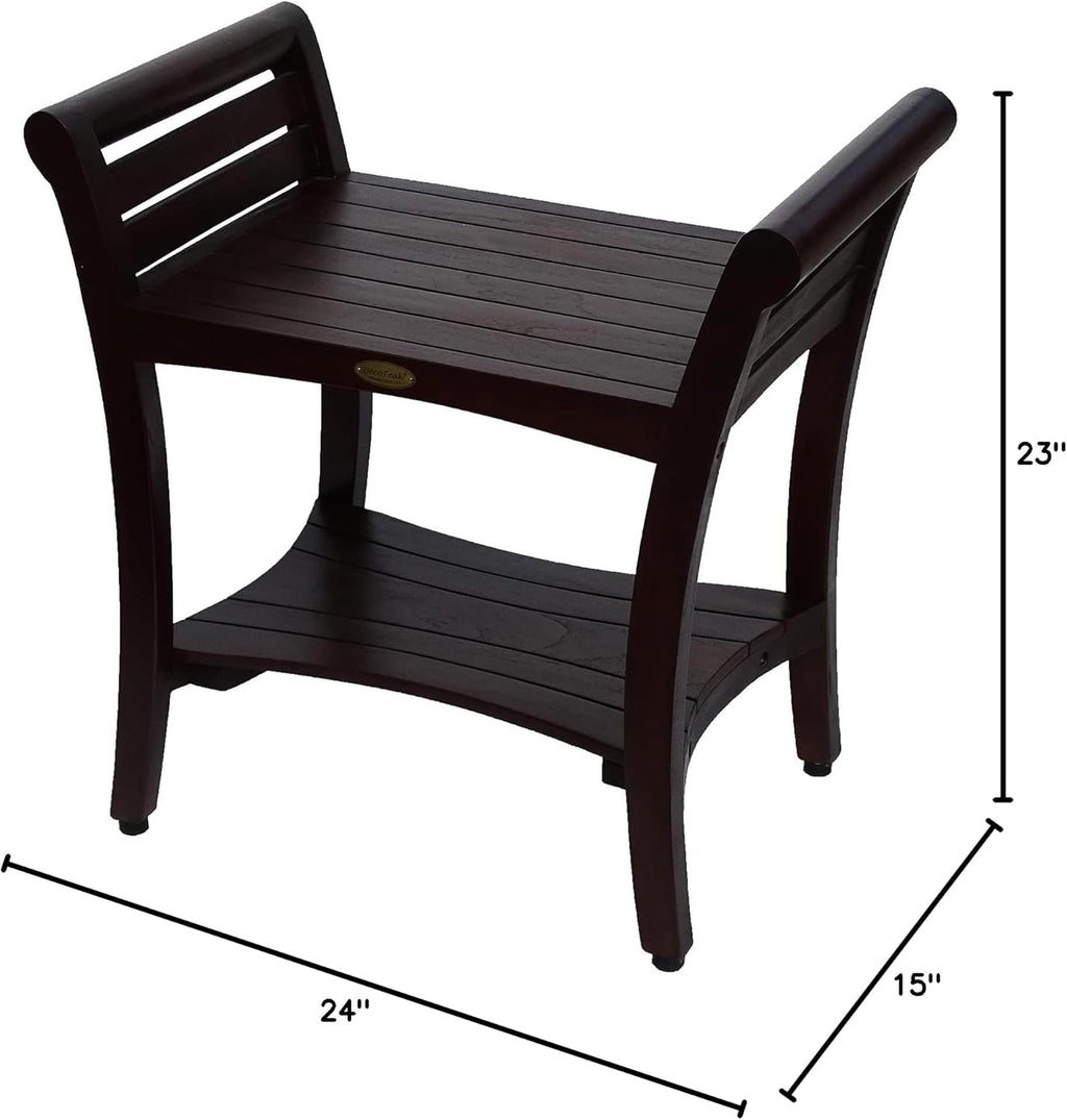 Teak Shower Bench 24 Inch Brown P6532