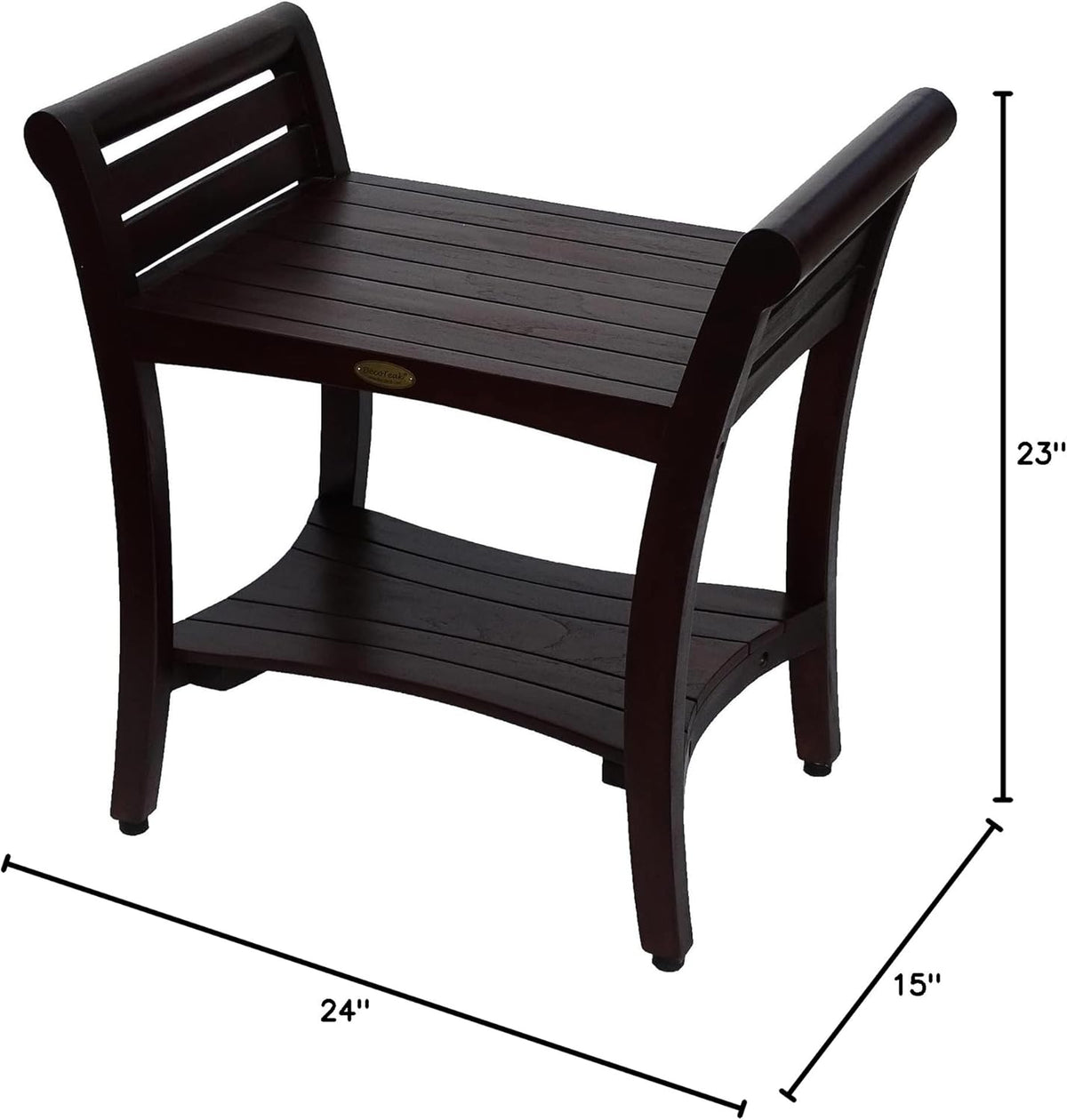 Teak Shower Bench 24 Inch Brown P6532