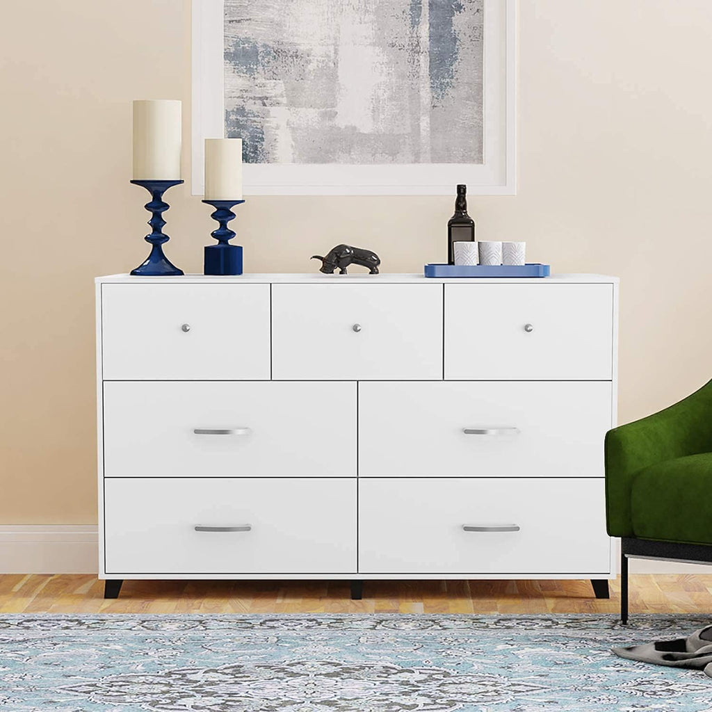 Black 6 Drawer Wood Dresser M8854