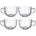 Set of 4 16oz Glass Mug with Handle F74667